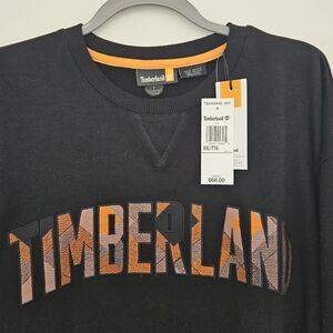 Timberland Women's Black and Orange Crewneck Sweater